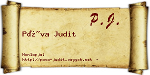 Páva Judit névjegykártya